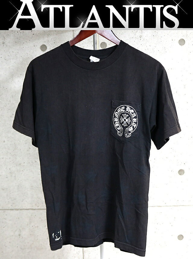 CHROME HEARTS Old Horseshoe Star Scroll T-Shirt Black Size M