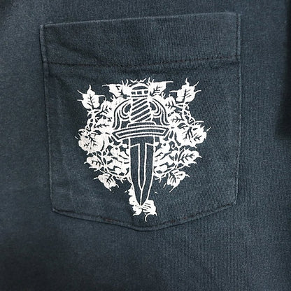 CHROME HEARTS Old Neck Logo Scroll Label T-Shirt Navy Size M