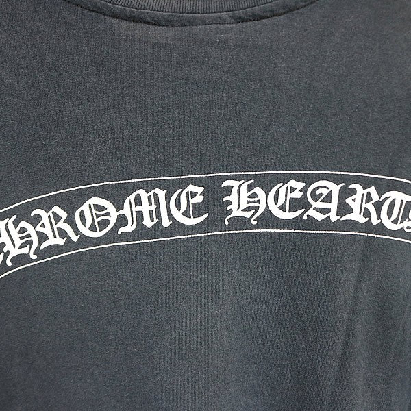 CHROME HEARTS Old Neck Logo Scroll Label T-Shirt Navy Size M