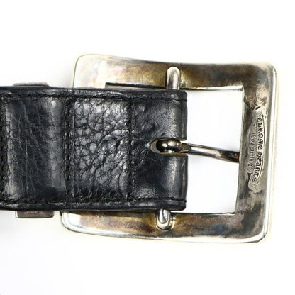CHROME HEARTS 3PC OTJ Leather Belt Black SV925 Size 38