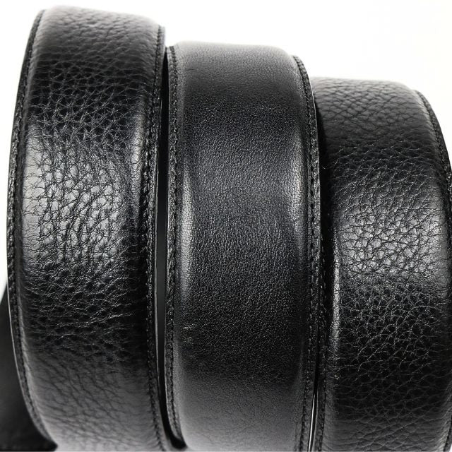 CHROME HEARTS 1.5" Leather Belt Strap SV925 Black Size 38