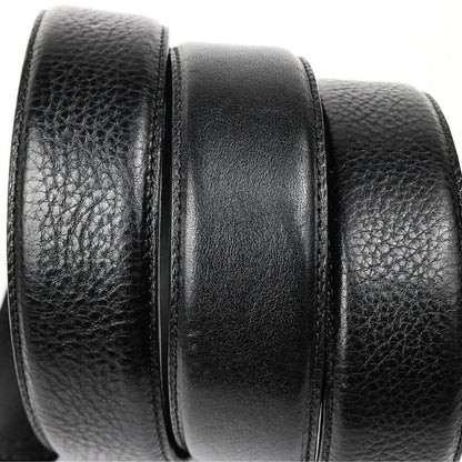 CHROME HEARTS 1.5" Leather Belt Strap SV925 Black Size 38