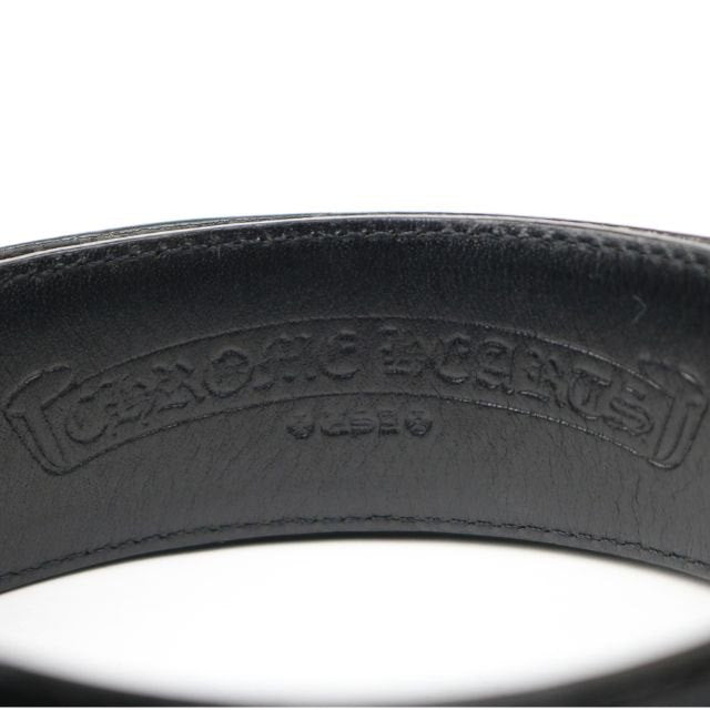 CHROME HEARTS 3PC Classic Leather Belt SV925 Size 38