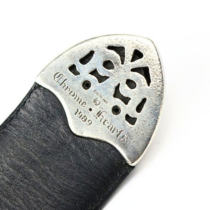 CHROME HEARTS 3PC Classic Leather Belt SV925 Size 38