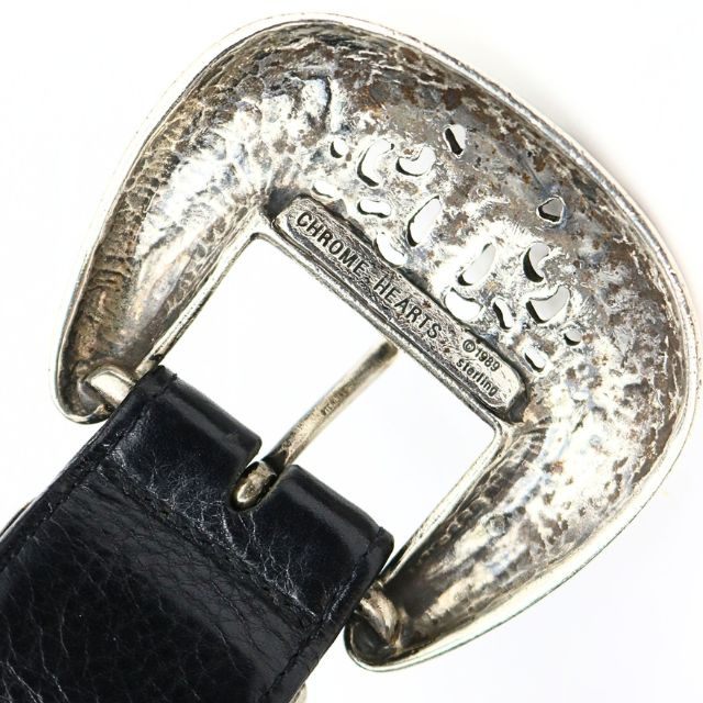 CHROME HEARTS 3PC Classic Leather Belt SV925 Size 38