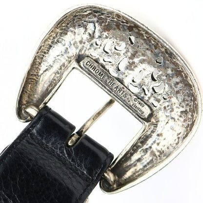 CHROME HEARTS 3PC Classic Leather Belt SV925 Size 38