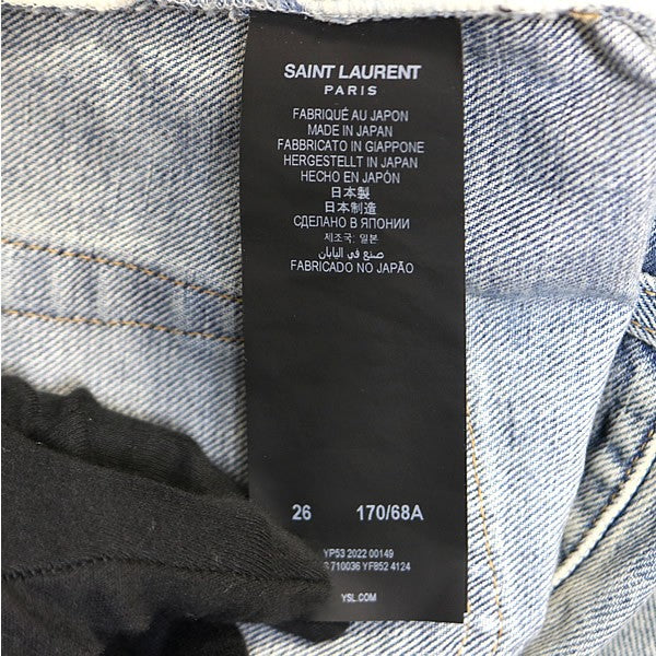 SAINT LAURENT PARIS 22SS D31 RP-MW Denim Blue Size 26