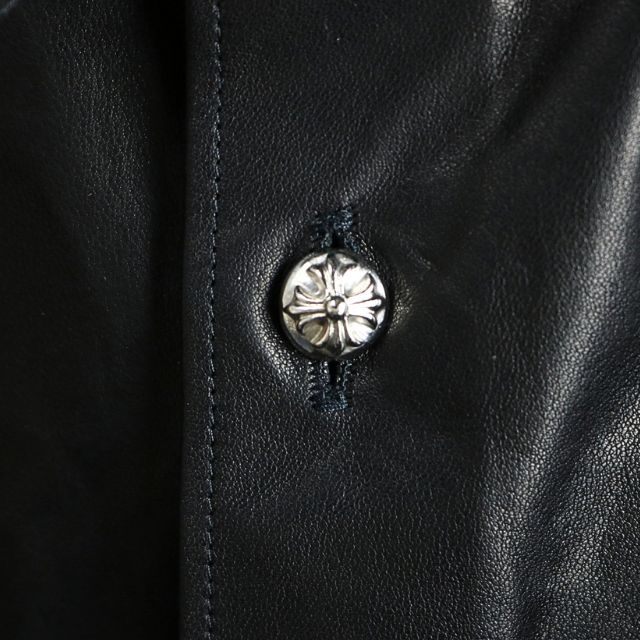 CHROME HEARTS x CDG Leather Panel Short Sleeve Shirt Size L