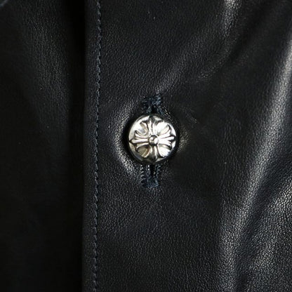 CHROME HEARTS x CDG Leather Panel Short Sleeve Shirt Size L