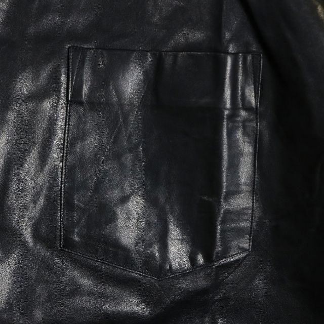CHROME HEARTS x CDG Leather Panel Short Sleeve Shirt Size L
