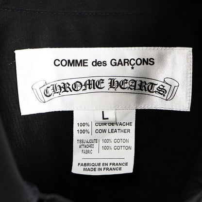 CHROME HEARTS x CDG Leather Panel Short Sleeve Shirt Size L