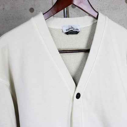 STONE ISLAND V-Neck Sweat Cardigan Beige Sweatshirt Size XXXL