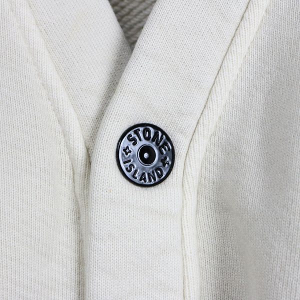 STONE ISLAND V-Neck Sweat Cardigan Beige Sweatshirt Size XXXL