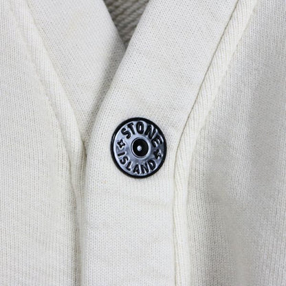STONE ISLAND V-Neck Sweat Cardigan Beige Sweatshirt Size XXXL