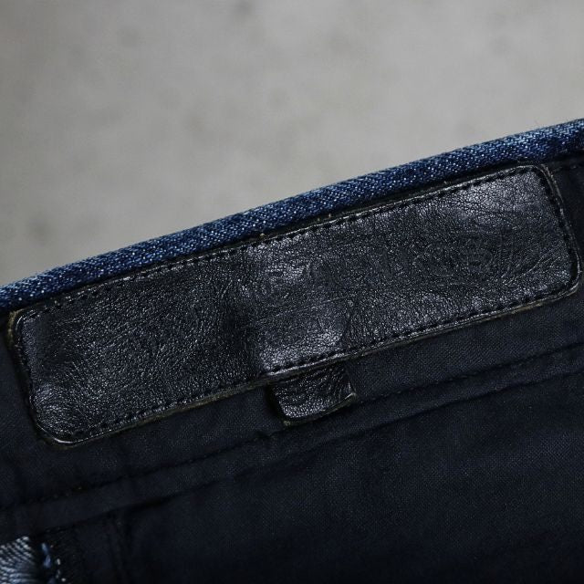 CHROME HEARTS Blue Cross Patch Denim Jeans Size 38