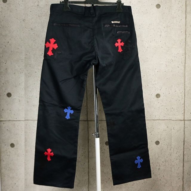 CHROME HEARTS Black Multi Cross Patch Chino Pants Size 36