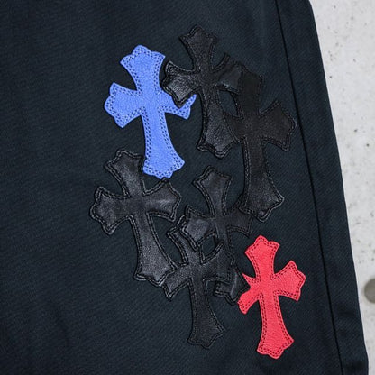 CHROME HEARTS Black Multi Cross Patch Chino Pants Size 36