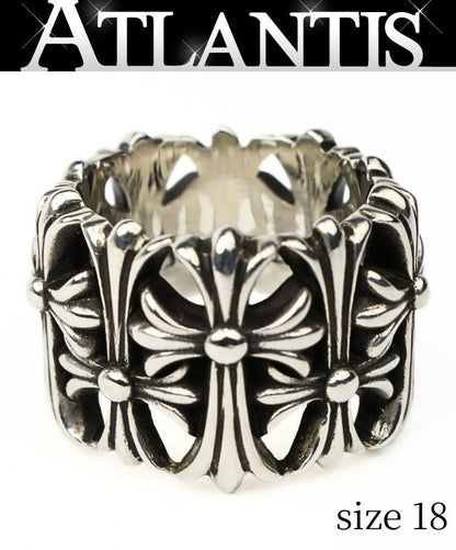 CHROME HEARTS Cemetery Cross Ring Silver SV925 Size JP 18