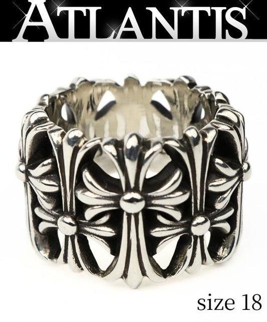 CHROME HEARTS Cemetery Cross Ring Silver SV925 Size JP 18