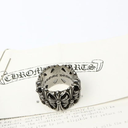 CHROME HEARTS Cemetery Cross Ring Silver SV925 Size JP 18