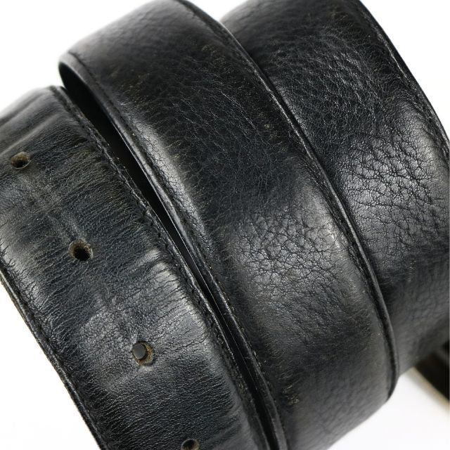 CHROME HEARTS 3PC OTJ Leather Belt Black SV925 Size 36