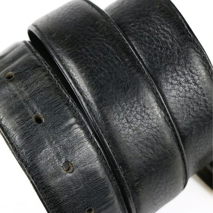 CHROME HEARTS 3PC OTJ Leather Belt Black SV925 Size 36