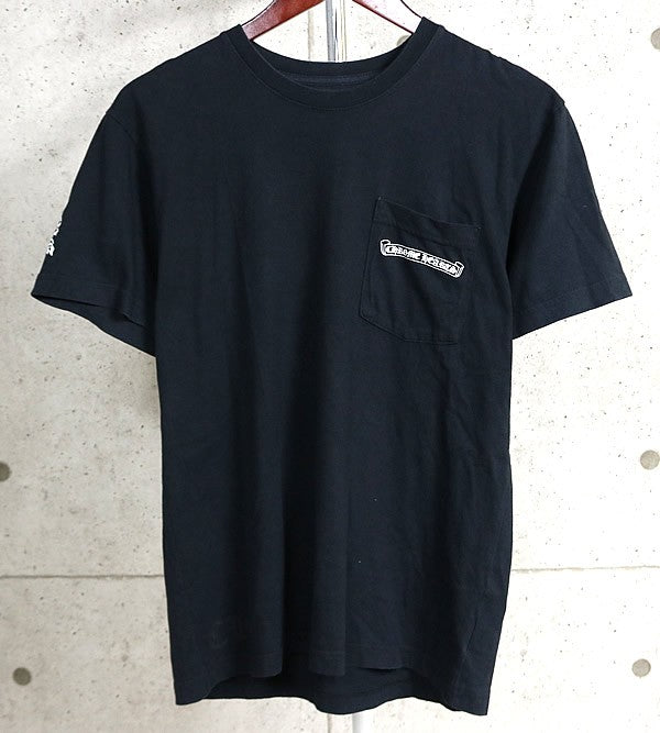 CHROME HEARTS Cemetery Cross Pocket T-Shirt Black Size M