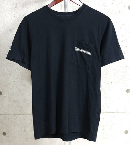 CHROME HEARTS Cemetery Cross Pocket T-Shirt Black Size M