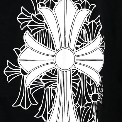 CHROME HEARTS Cemetery Cross Print T-Shirt Black Size S