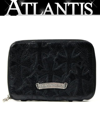 CHROME HEARTS Cemetery Cross Patch Bank Robber Wallet Black