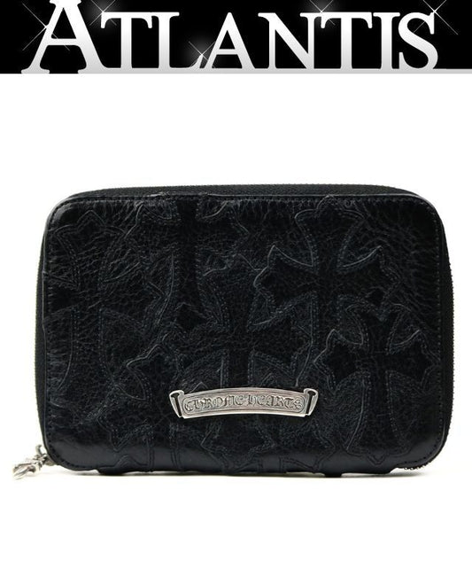 CHROME HEARTS Cemetery Cross Patch Bank Robber Wallet Black