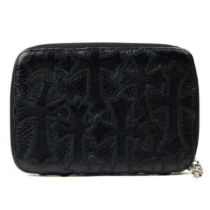 CHROME HEARTS Cemetery Cross Patch Bank Robber Wallet Black
