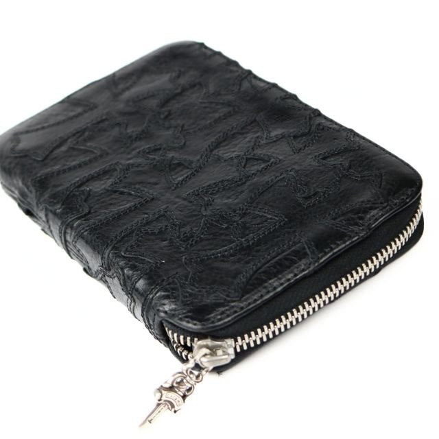 CHROME HEARTS Cemetery Cross Patch Bank Robber Wallet Black