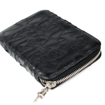 CHROME HEARTS Cemetery Cross Patch Bank Robber Wallet Black