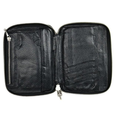 CHROME HEARTS Cemetery Cross Patch Bank Robber Wallet Black