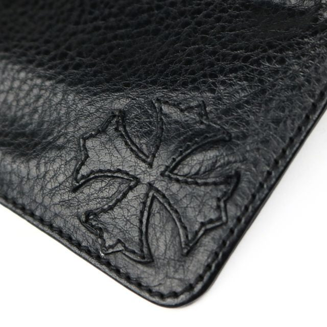 CHROME HEARTS Cemetery Cross Patch Bank Robber Wallet Black
