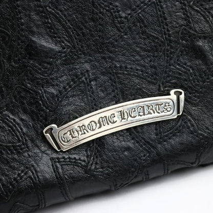 CHROME HEARTS Cemetery Cross Patch Bank Robber Wallet Black