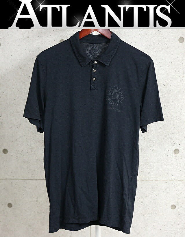 CHROME HEARTS Old BS Fleur Button Polo Black Size L