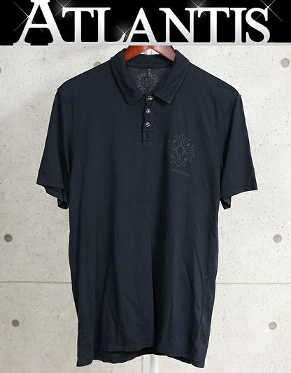 CHROME HEARTS Old BS Fleur Button Polo Black Size L