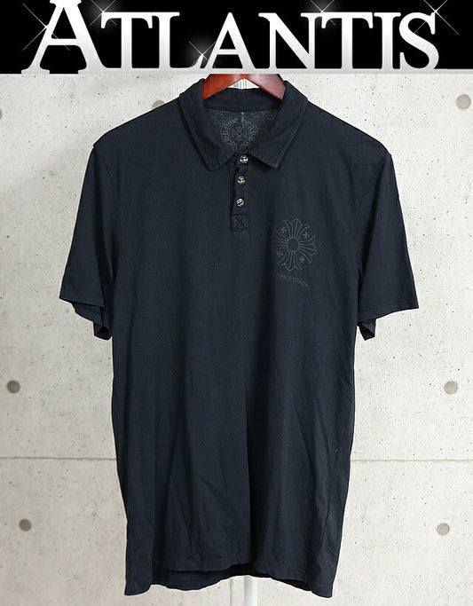 CHROME HEARTS Old BS Fleur Button Polo Black Size L