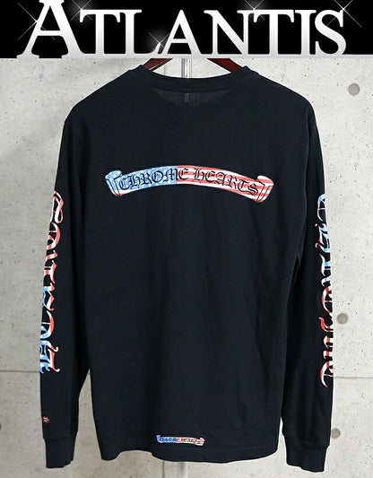 CHROME HEARTS PPO American Flag Print Long Tee Black Size L