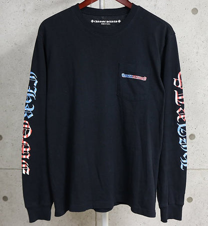 CHROME HEARTS PPO American Flag Print Long Tee Black Size L