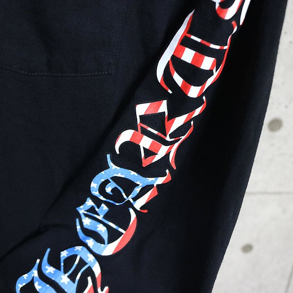CHROME HEARTS PPO American Flag Print Long Tee Black Size L