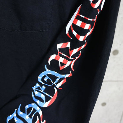 CHROME HEARTS PPO American Flag Print Long Tee Black Size L