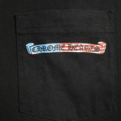 CHROME HEARTS PPO American Flag Print Long Tee Black Size L