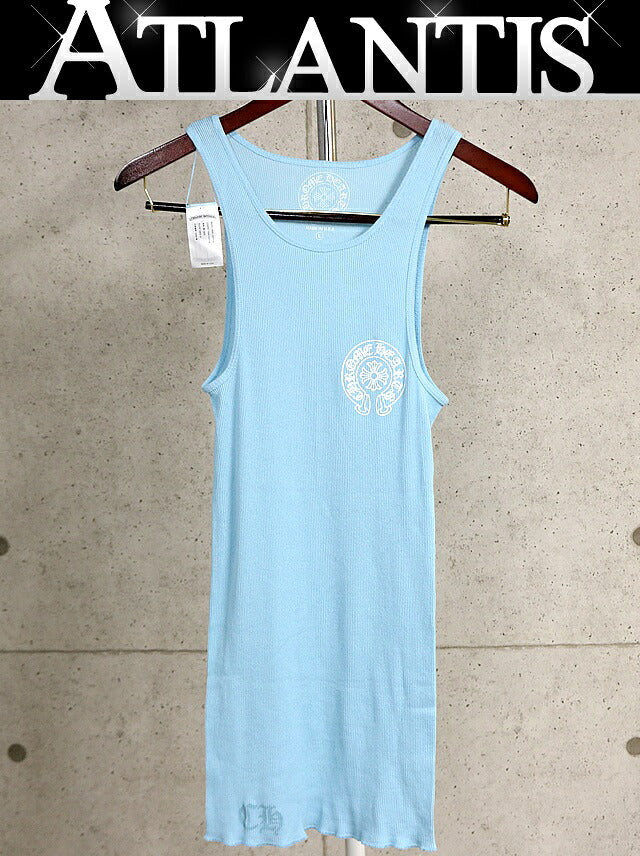 CHROME HEARTS New Horseshoe Print Tank Top Blue Size L