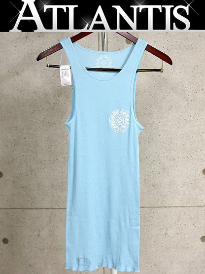 CHROME HEARTS New Horseshoe Print Tank Top Blue Size L