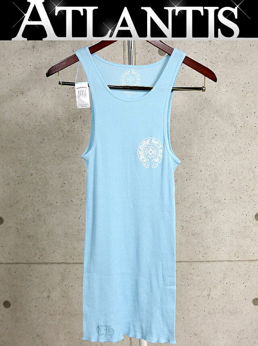 CHROME HEARTS New Horseshoe Print Tank Top Blue Size L