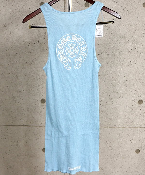 CHROME HEARTS New Horseshoe Print Tank Top Blue Size L