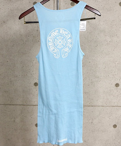 CHROME HEARTS New Horseshoe Print Tank Top Blue Size L